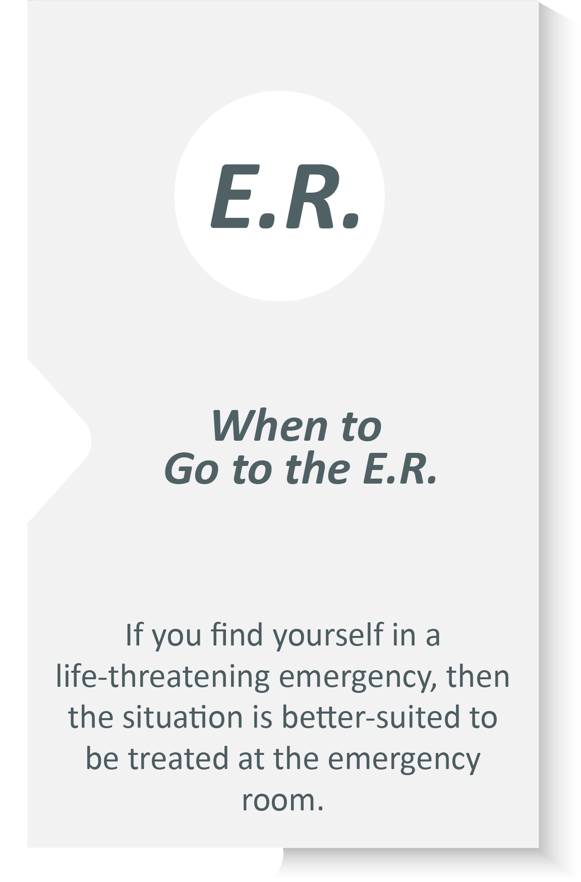 Emergency dentist infographic: If you find yourself in a life-threatening emergency, then the situation is better-suited to be treated at the emergency room.